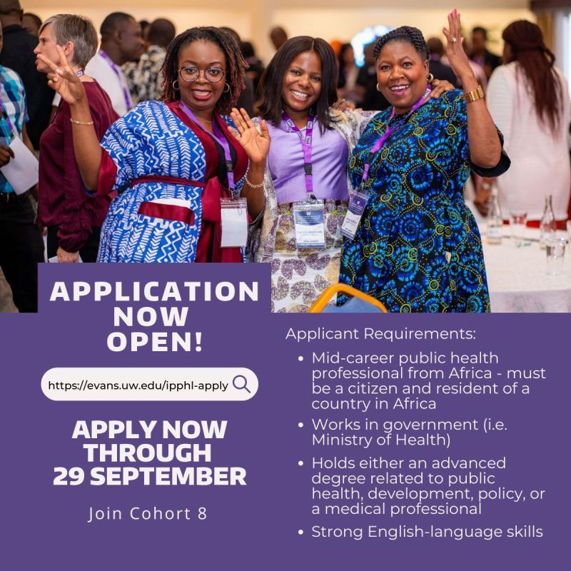 Apply for the 2025 IPPHL Cohort for African health professionals ...